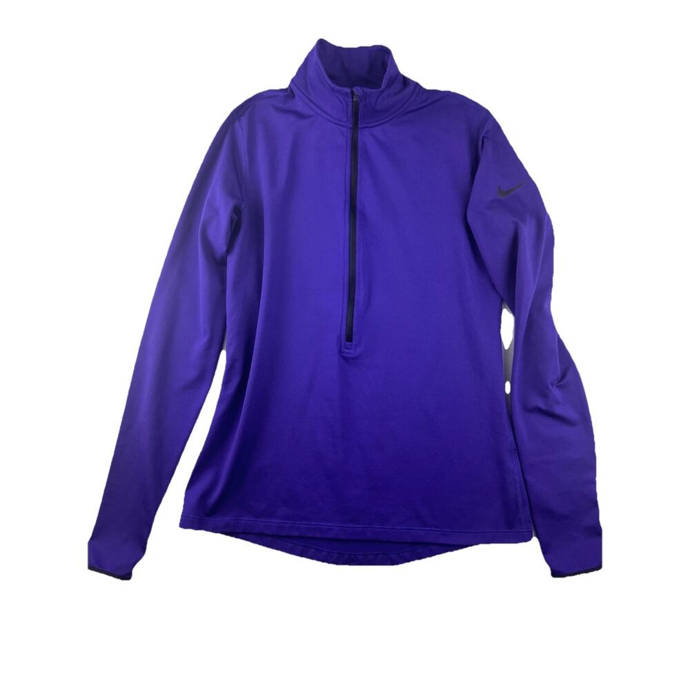 Nike Dri-FIT Half Zip Pullover Women’s Large Purple Athletic Training Top Read